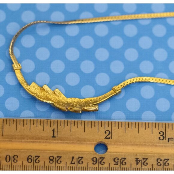 18 inch, Vintage Rhinestone Abstract Waves Necklace by Avon - M27 - Picture 3 of 3